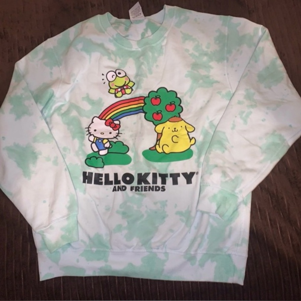 Women’s Sanrio hello kitty and friends sweatshirt green tie dye size large